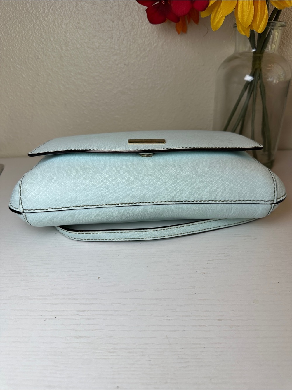 kate spade pale blue Saffiano Leather Chain Strap & Crossbody - Picture 5 of 12